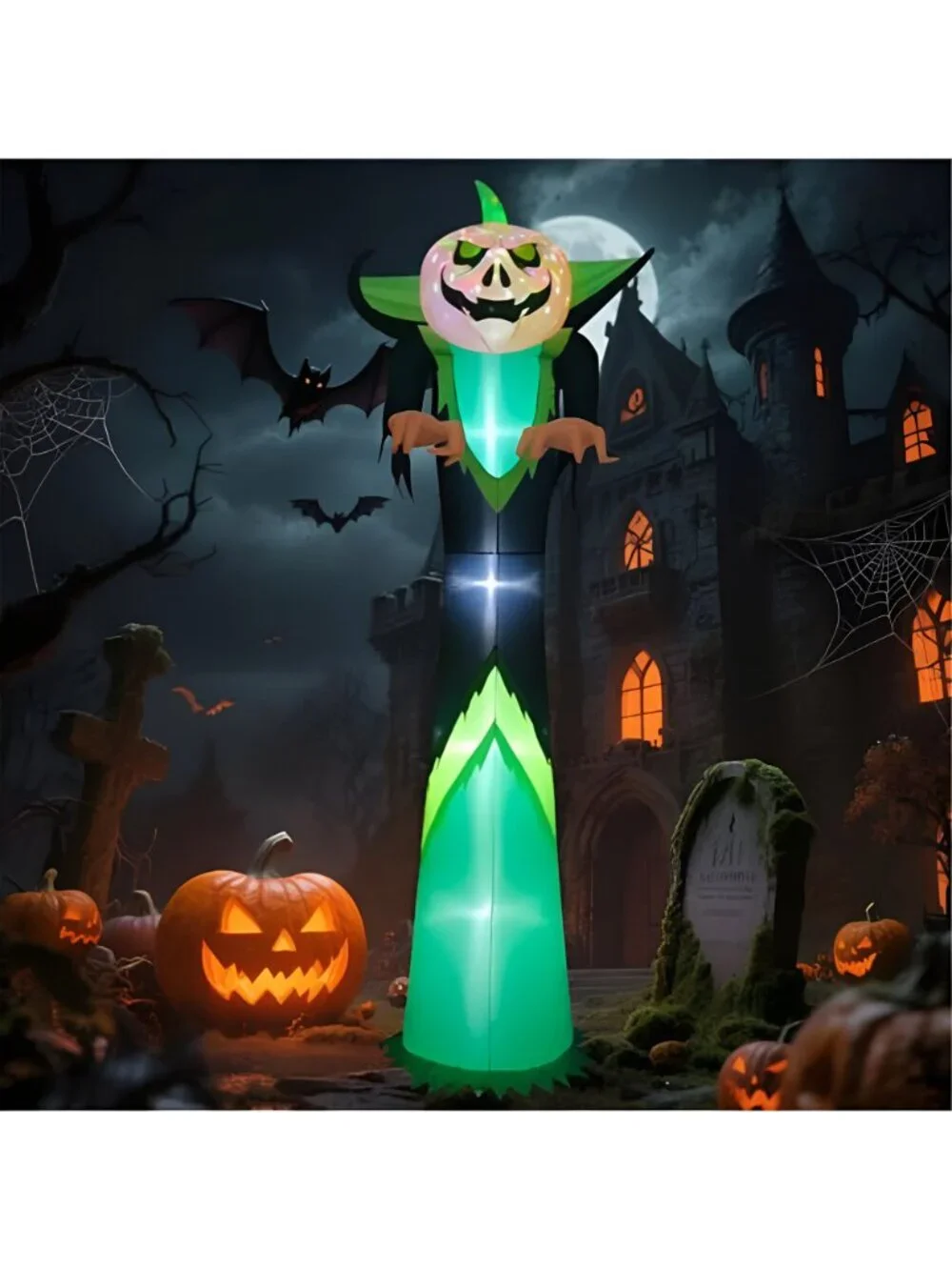 12ft Halloween Inflatable Decor with LED Lights Outdoor Blow up Decor